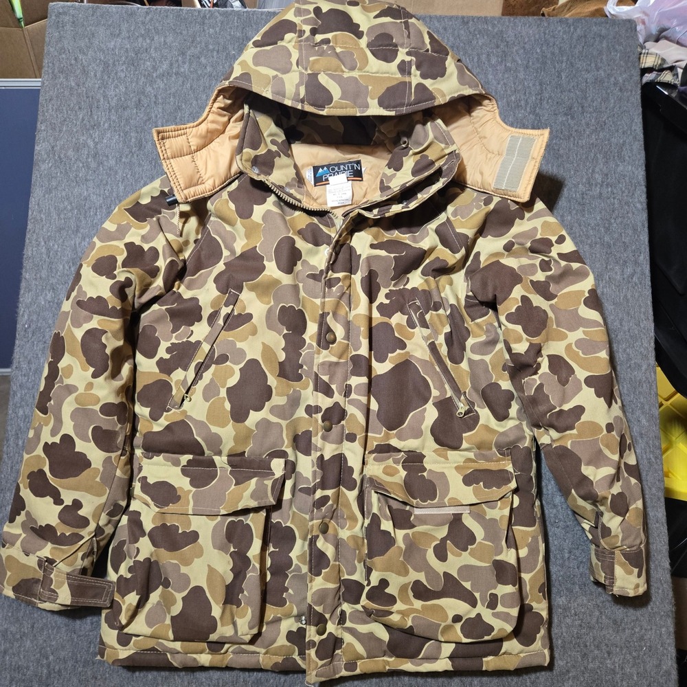 Vintage Mount'n Prairie Duck Camo Ultimate Coat Mens Size M Insulated Hooded